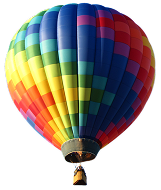 Floating hot air balloon