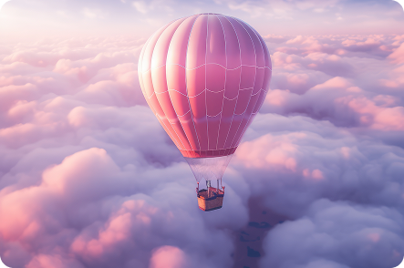 Balloon in clouds